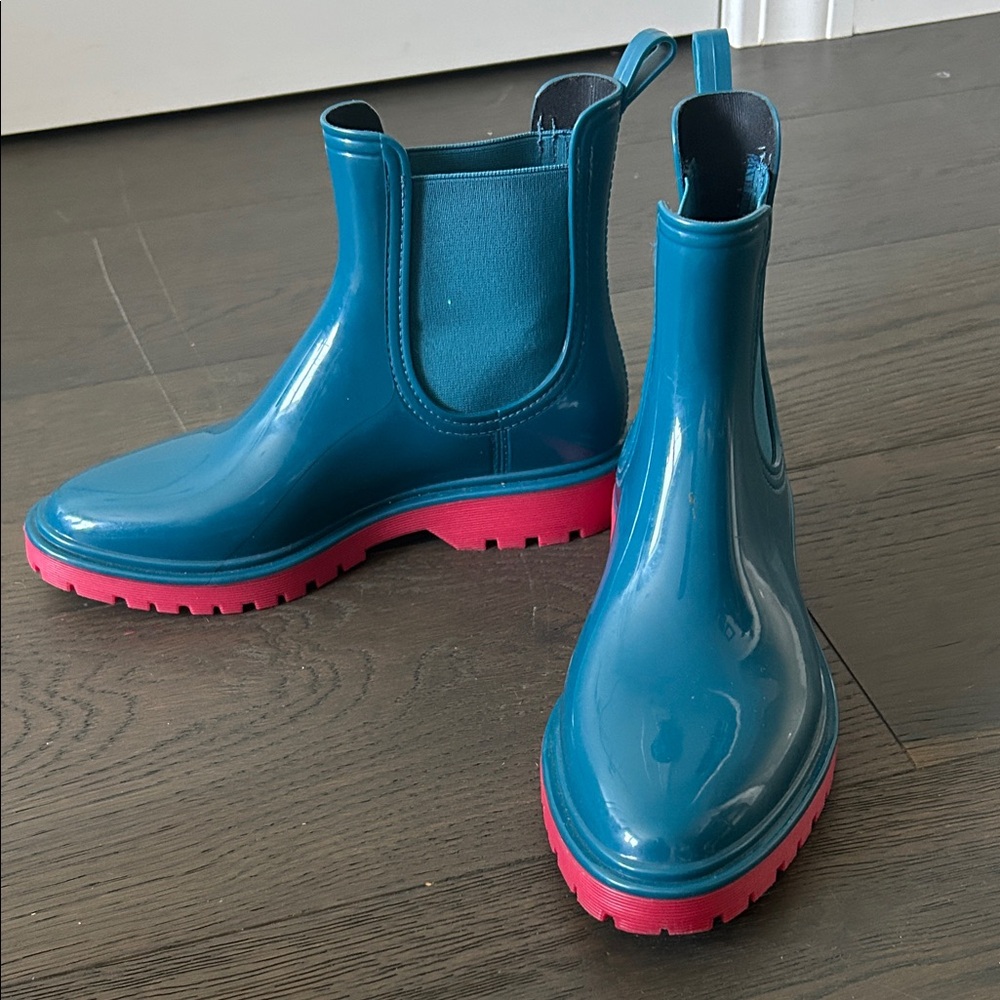 Teal and Pink Chelsea Boots